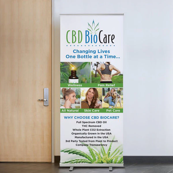 Retractable Banner CBD BioCare Marketing for CBD BioCare Representatives & Business Owners