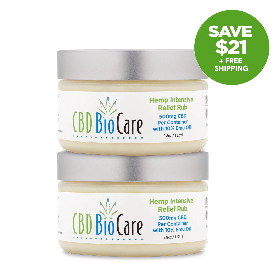 500mg All Natural CBD Pain Relief Balm Two Pack from CBD BioCare