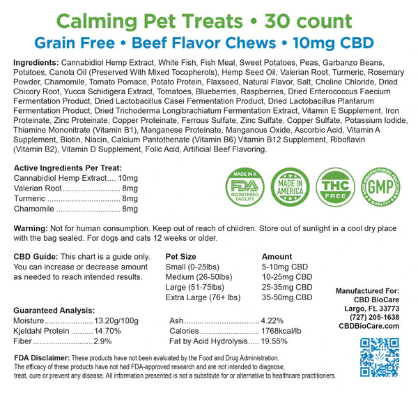 CBD Calming Pet Chews Ingredients List
