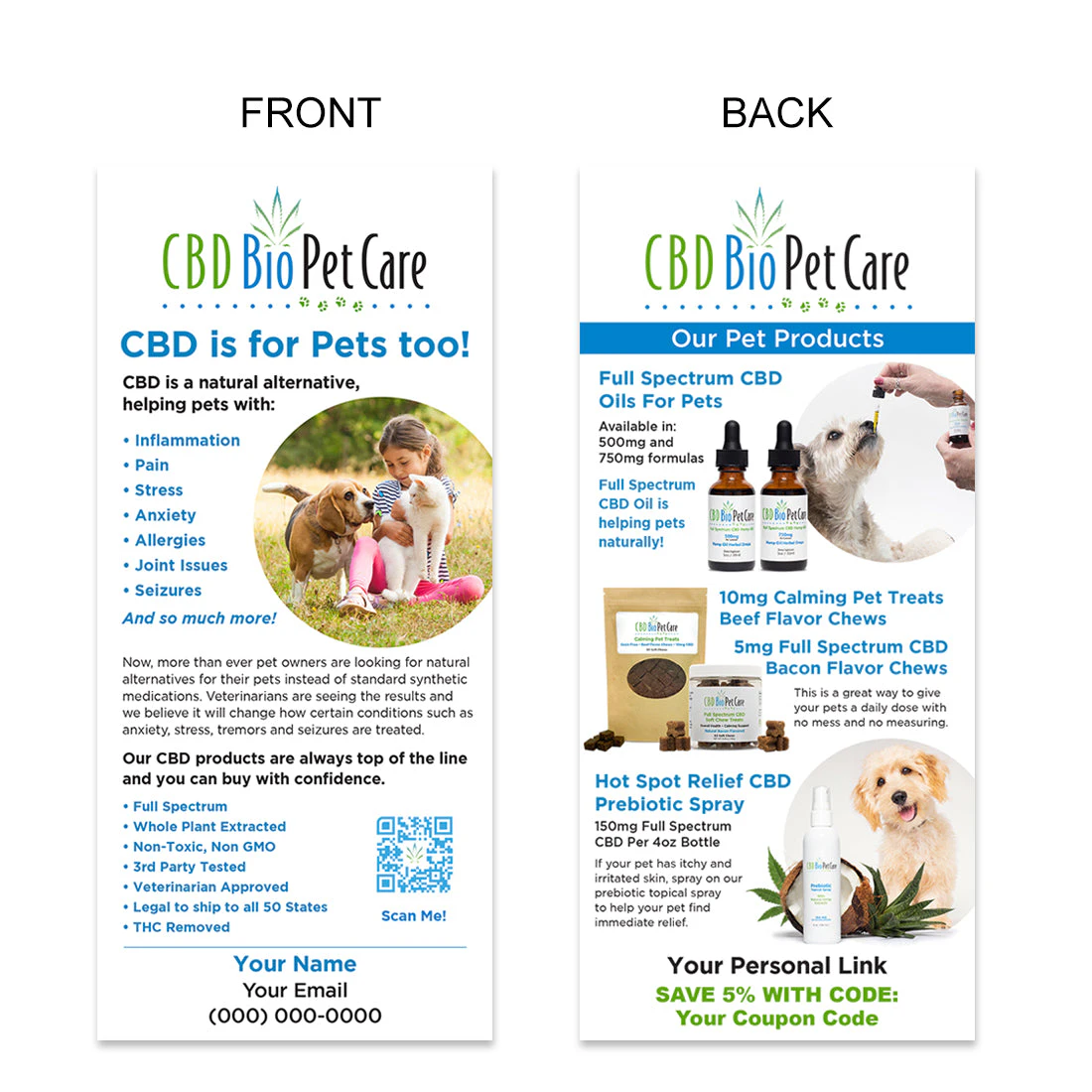 Website Pet Care Rack Card